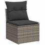 Voir la diapositive 3 : VIDAXL Salon de jardin 8 pcs avec coussins gris resine tressee