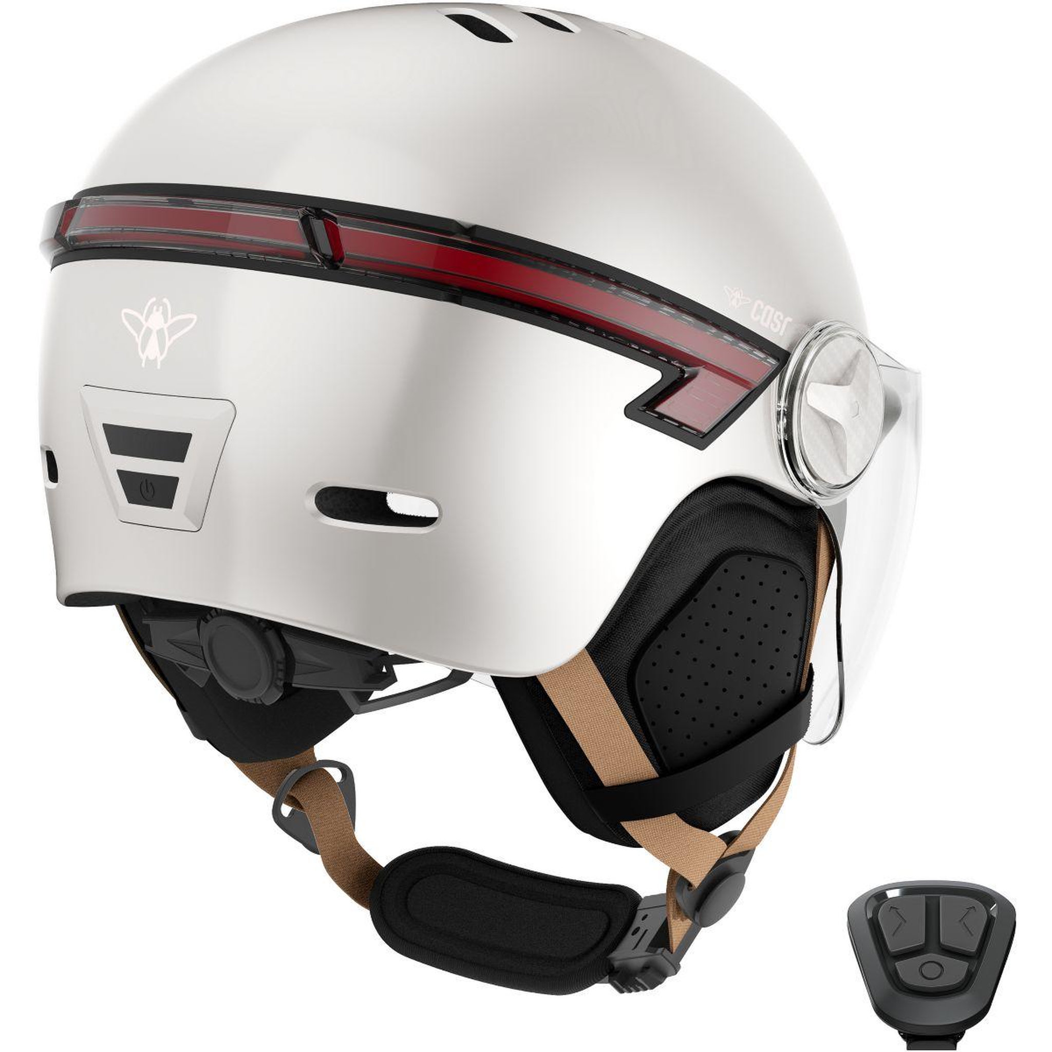Voir la diapositive 2 : CASR Casque trottinette led glow crème taille l