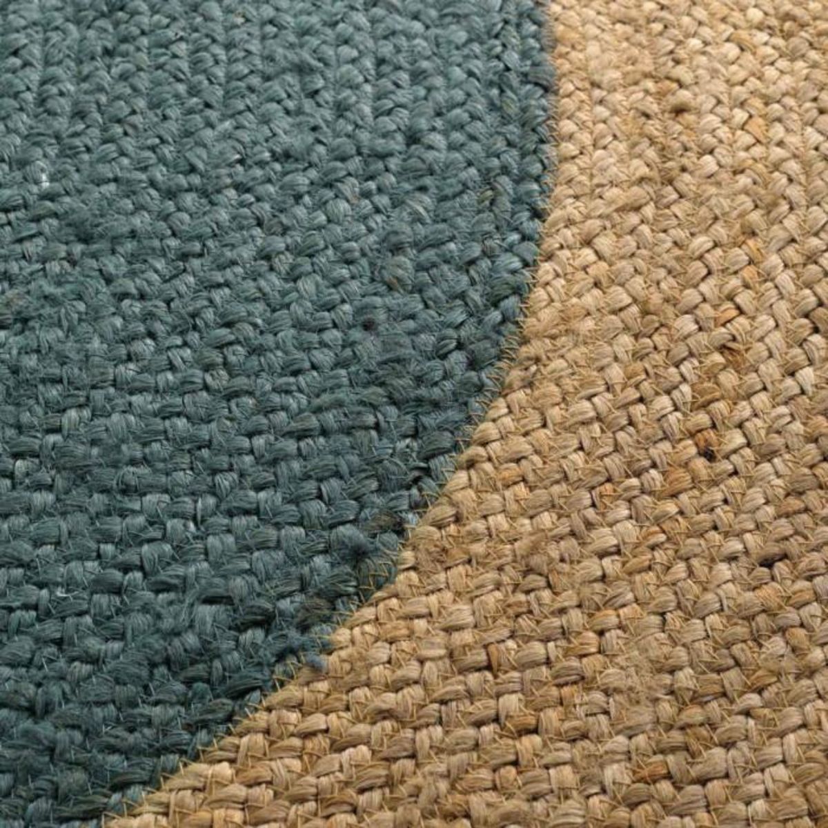 Paris Prix Tapis Rond en Jute  Napoli  120cm Bleu