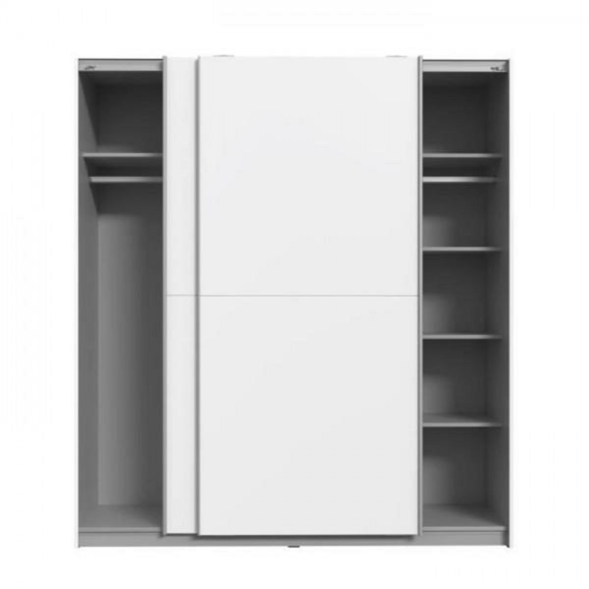 MARKET24 Armoire 2 portes coulissantes - Panneaux de particules - Blanc - L 170,3 x P 61,2 x H 190,5 cm - ULOS