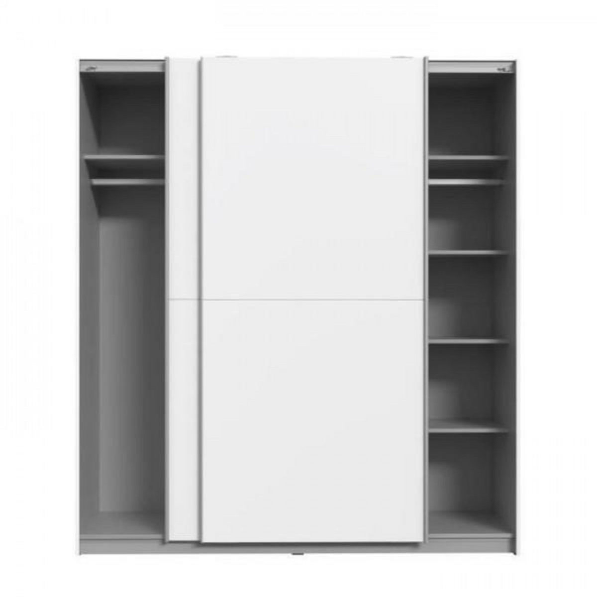 MARKET24 Armoire 2 portes coulissantes - Panneaux de particules - Blanc - L 170,3 x P 61,2 x H 190,5 cm - ULOS