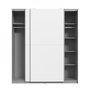 Voir la diapositive 5 : MARKET24 Armoire 2 portes coulissantes - Panneaux de particules - Blanc - L 170,3 x P 61,2 x H 190,5 cm - ULOS