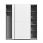 Voir la diapositive 5 : MARKET24 Armoire 2 portes coulissantes - Panneaux de particules - Blanc - L 170,3 x P 61,2 x H 190,5 cm - ULOS
