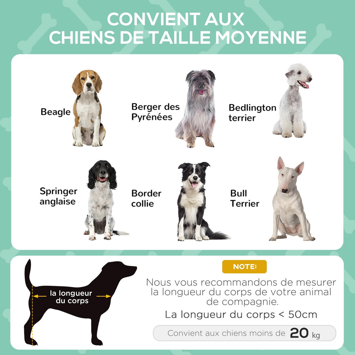 PAWHUT Lit pour chien chat sur pied velum anti-UV tissu Oxford micro-perforé sac transport inclus gris