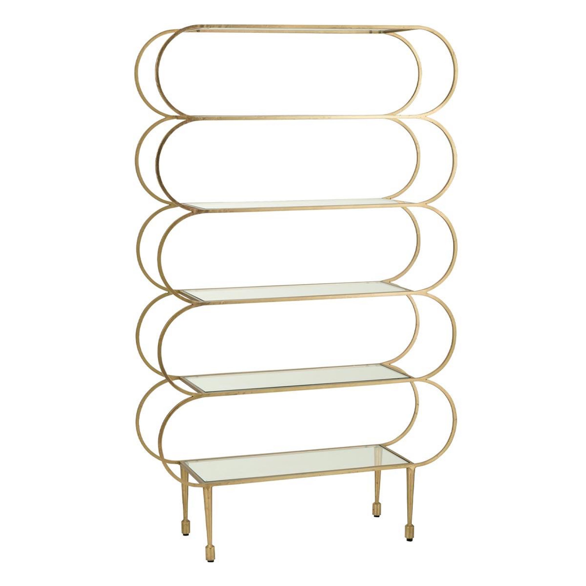 J-LINE Étagère design en verre  qasr  177cm doré
