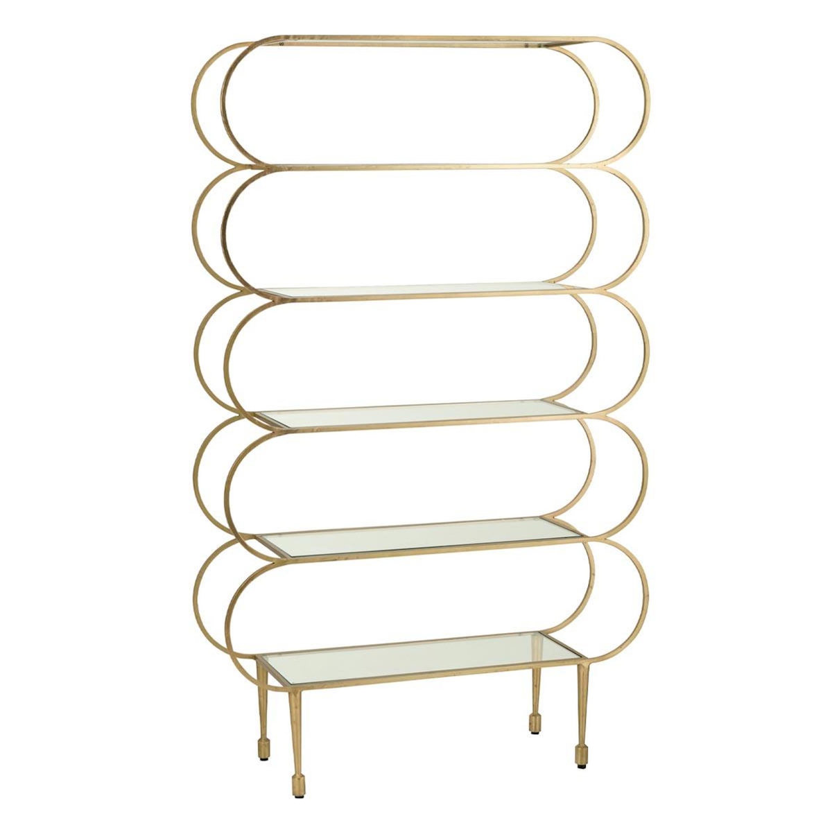 Paris Prix Étagère Design en Verre  Qasr  177cm Doré