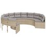 Voir la diapositive 2 : VIDAXL Canape de jardin avec coussins rond beige resine tressee