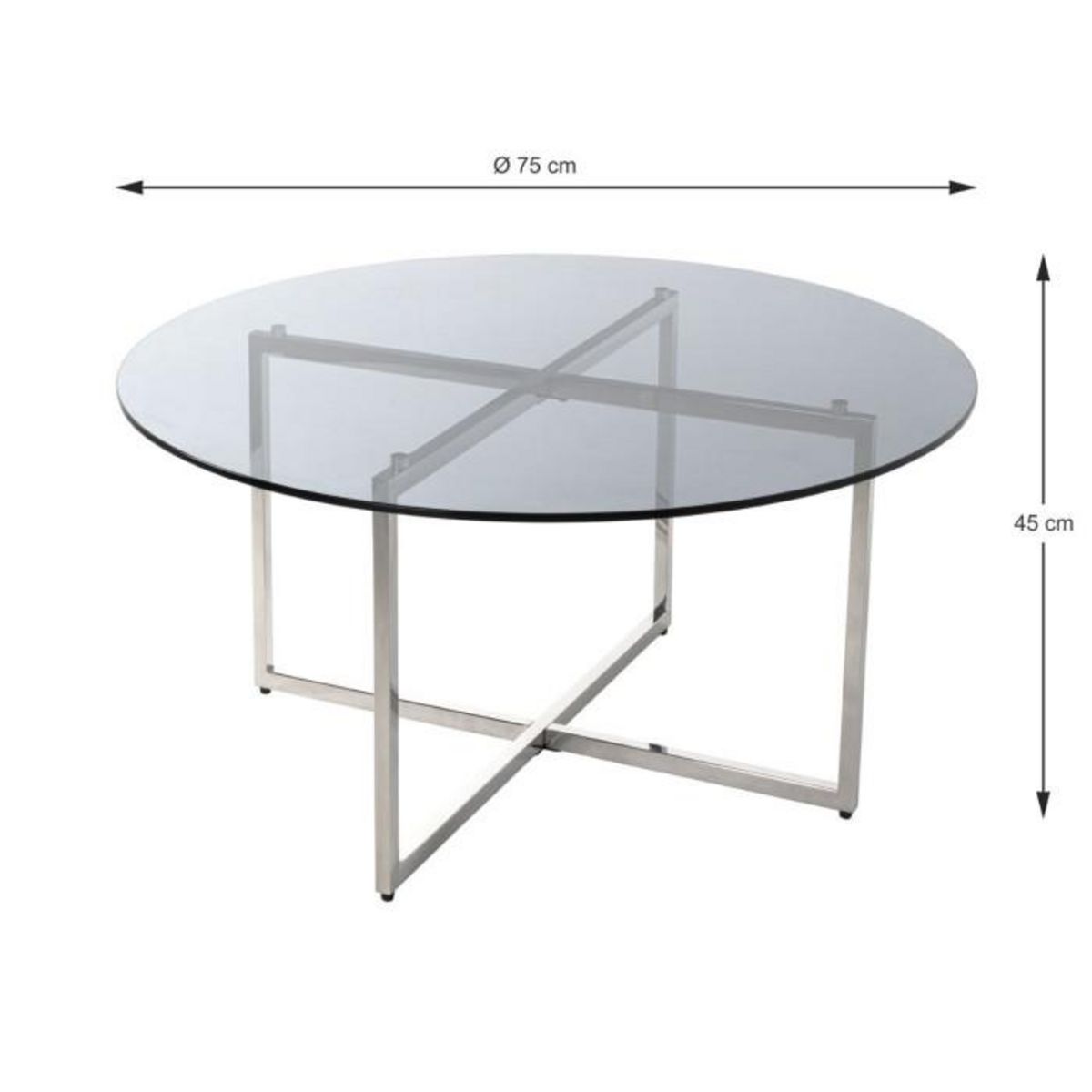 Paris Prix Table d'Appoint Design  Comada  75cm Gris
