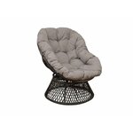 Proloisirs Fauteuil Idylle pivotant 360° rotatif en acier avec Coussin polyester - grey/gris