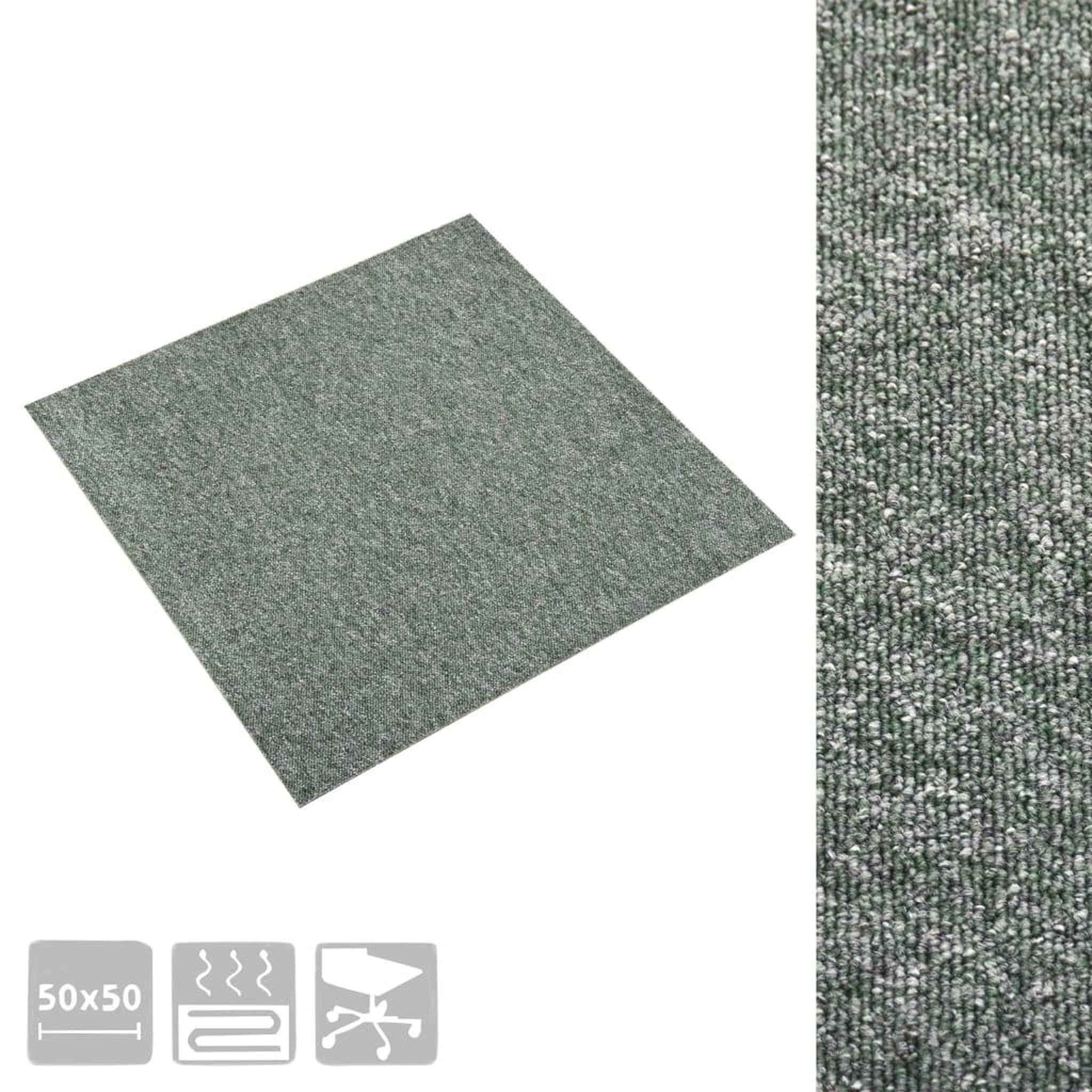 Voir la diapositive 3 : VIDAXL Dalles de tapis de sol 20 pcs 5 m^2 50x50 cm Vert