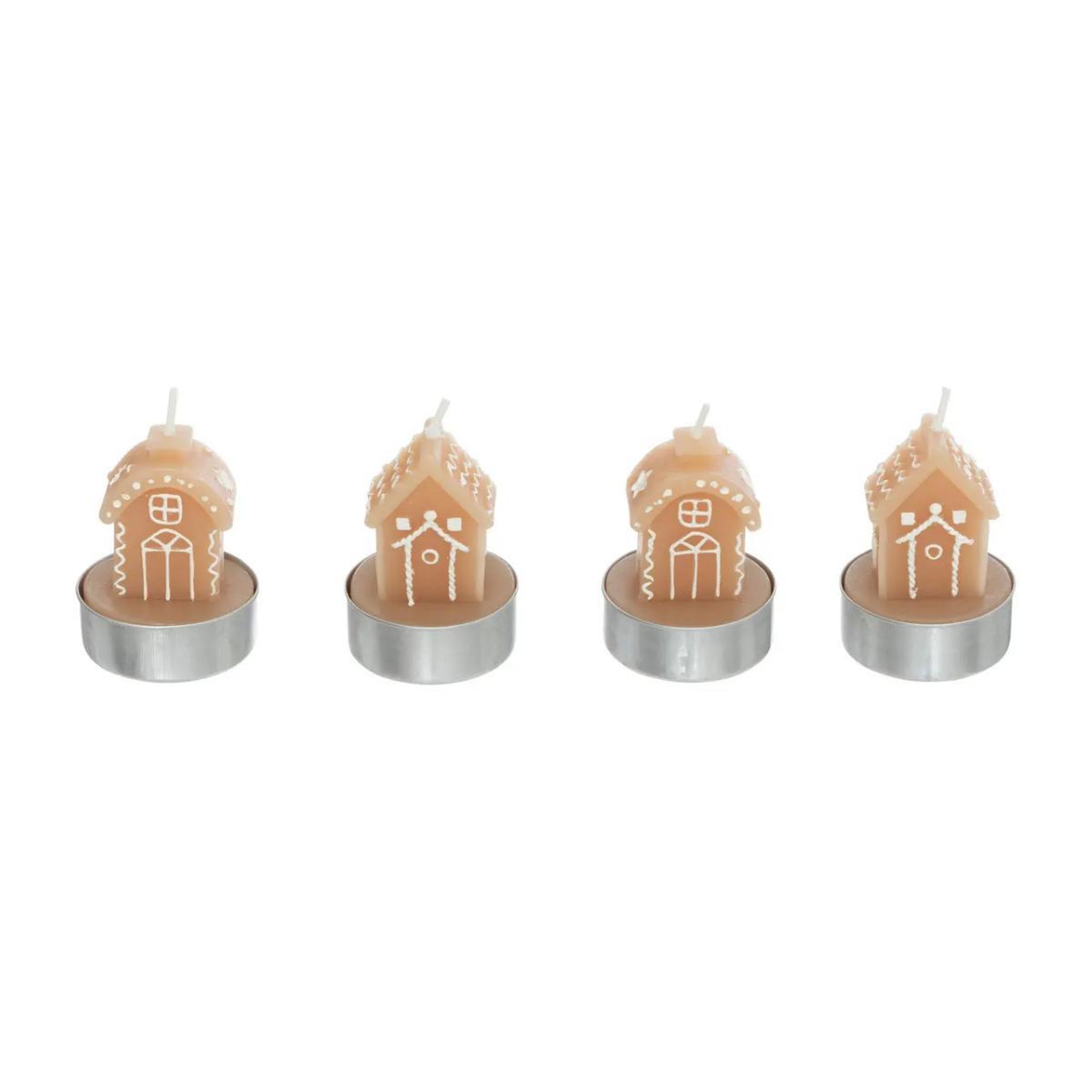 ATMOSPHERA Lot de 4 bougies déco  maison  98g beige