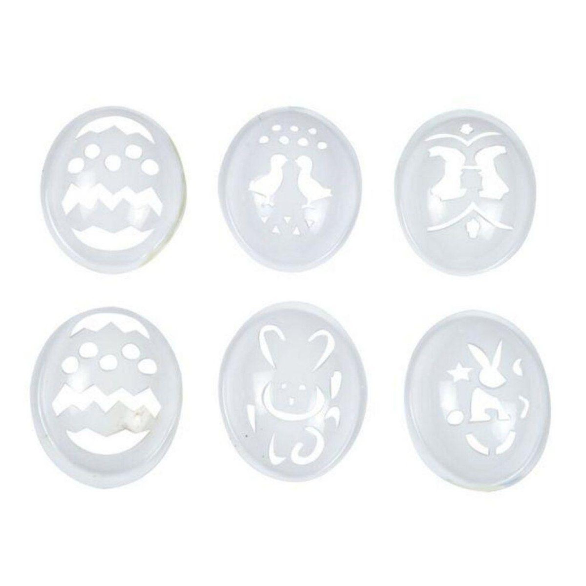 HOMEA Lot de 6 Pochoirs  Œufs de Pâques  Transparent