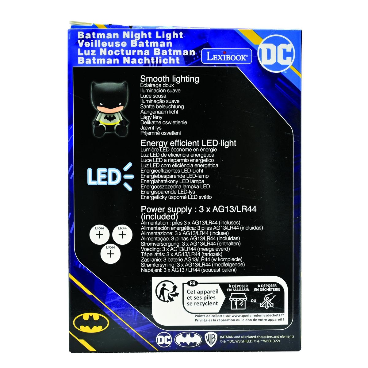 Lexibook Veilleuse en 3D avec variation de couleurs Batman