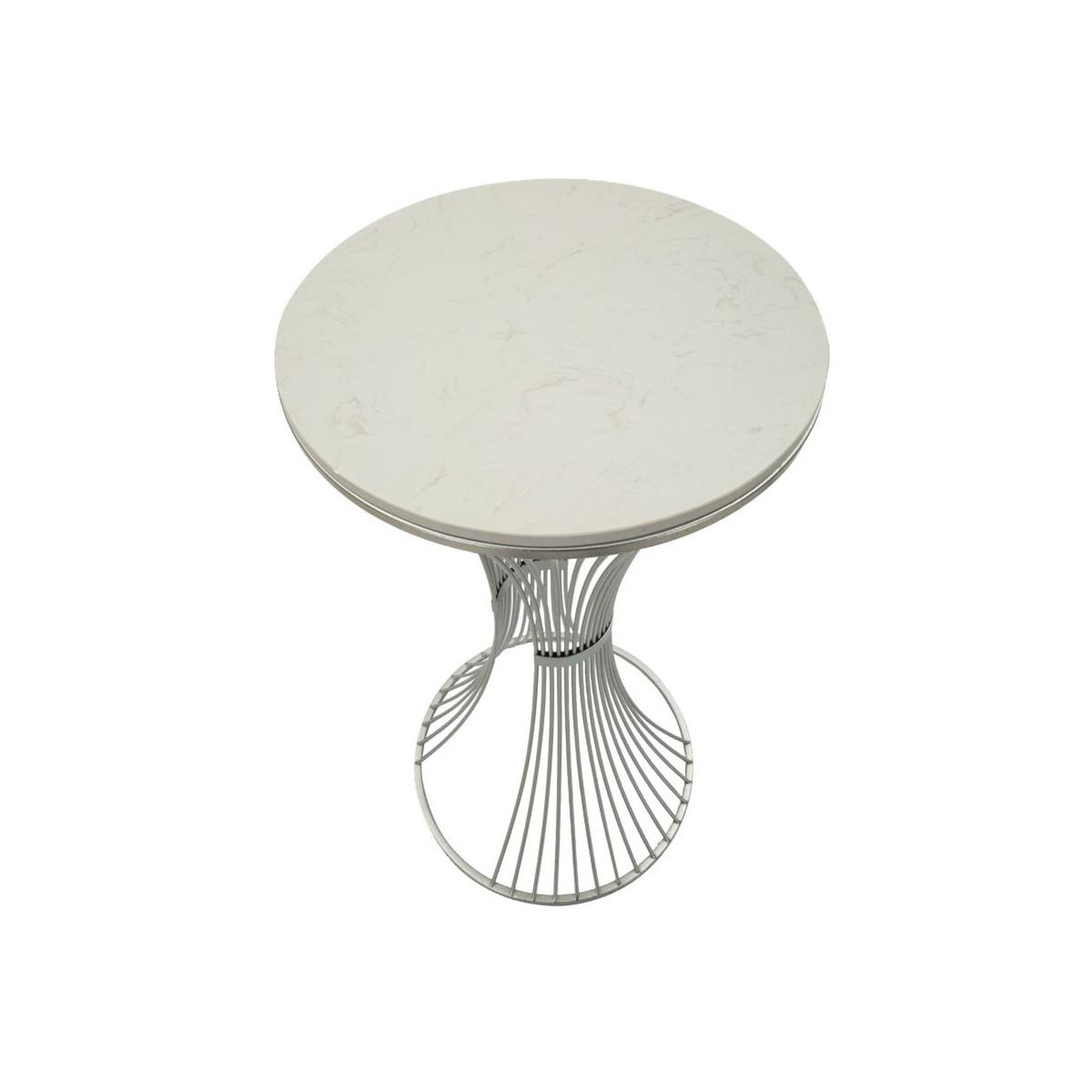 Voir la diapositive 3 : Paris Prix Table d'appoint en marbre  funnel  100cm argent