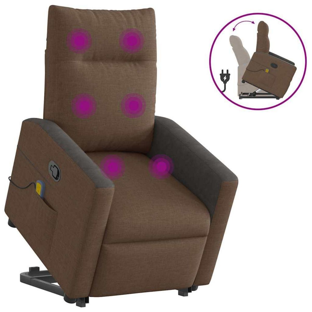 VIDAXL Fauteuil de massage inclinable Marron Tissu