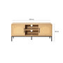 Voir la diapositive 3 : BEST MOBILIER Nagato - meuble tv - cannage et effet bois - 2 portes et 2 niches - 120 cm