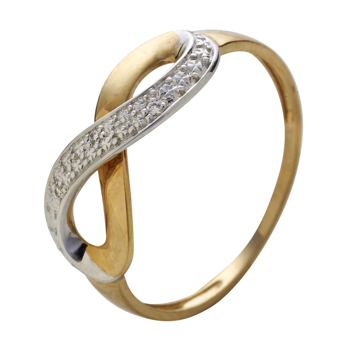 LA VIE EN OR Bague infini femme  or 375 avec diamants