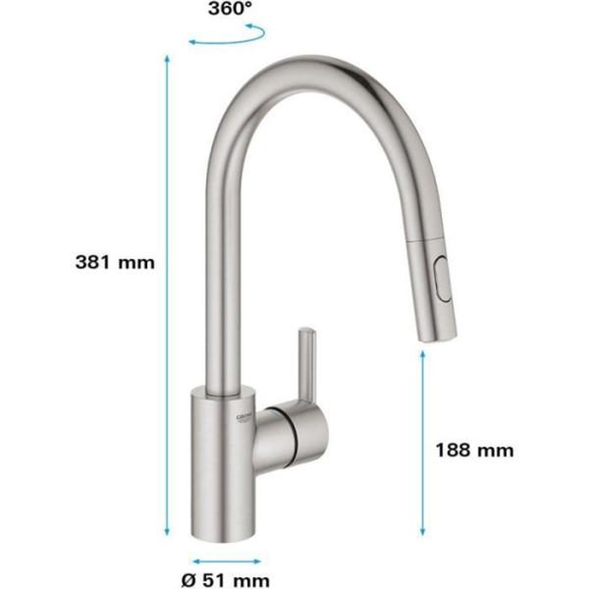 Voir la diapositive 4 : Grohe GROHE - Mitigeur monocommande Evier
