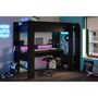 Voir la diapositive 3 : PARISOT Lit mezzanine combiné enfant LED Gamer ONLINE - 90 x 200 cm - Noir mat - Sommier inclus - PARISOT