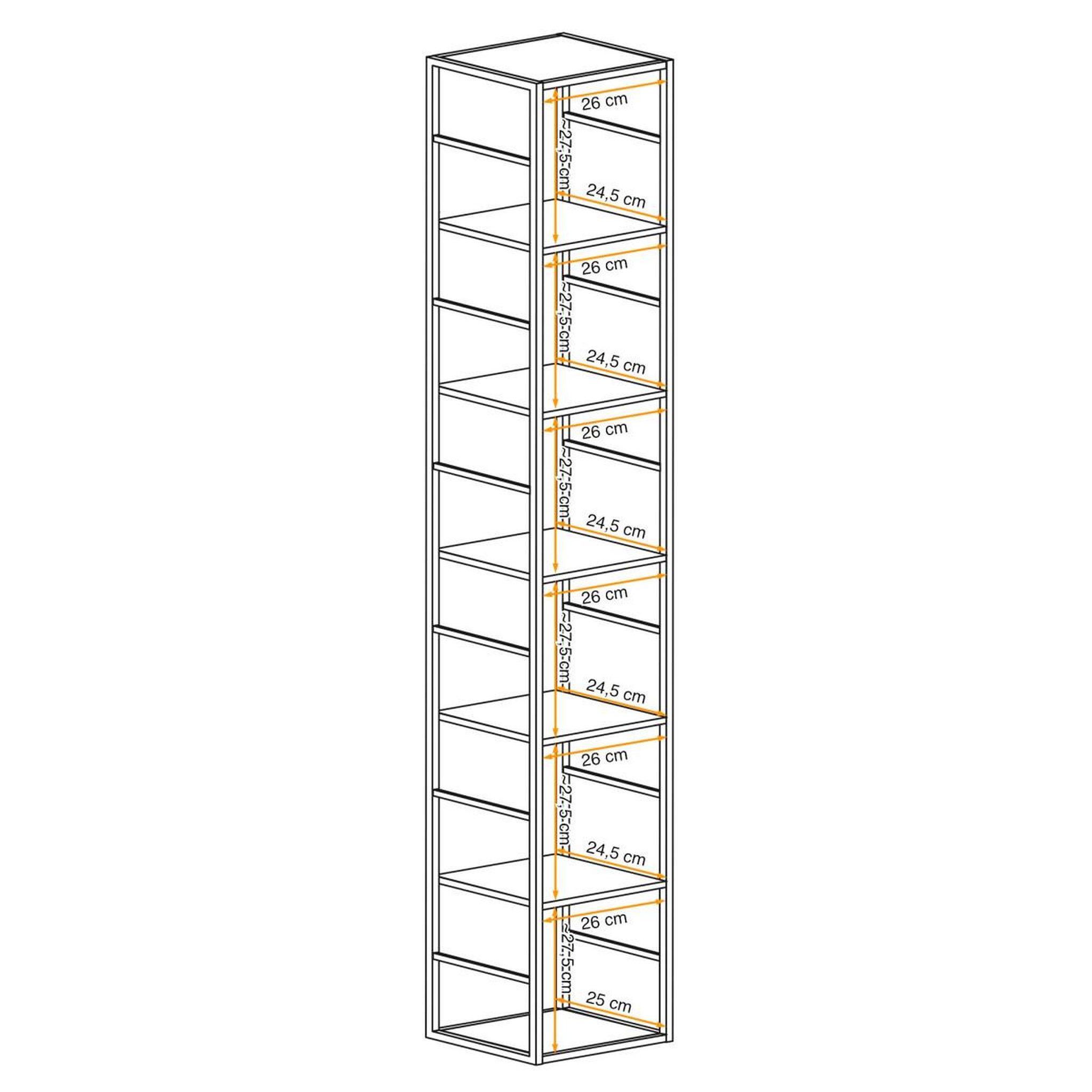 Voir la diapositive 3 : Paris Prix Étagère murale 6 niveaux  switch i  176cm noir
