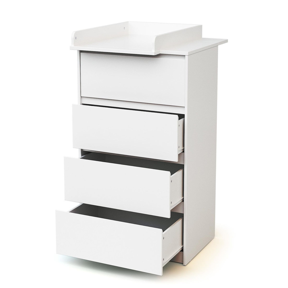 WEBABY Commode 4 tiroirs bois avec plan a langer 50 cm