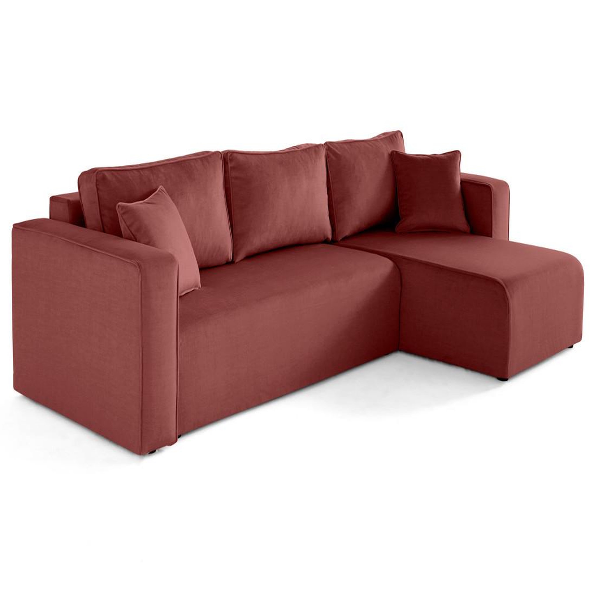 Voir la diapositive 3 : BEST MOBILIER Topaze - canapé d'angle déhoussable réversible 4 places en velours