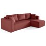 Voir la diapositive 3 : BEST MOBILIER Topaze - canapé d'angle déhoussable réversible 4 places en velours