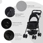 Voir la diapositive 6 : PAWHUT Poussette buggy pliable chien chat panier rangement porte-gobelets tissu 300D Oxford imperméable 4 roues noir