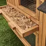 SWEEEK Clapier en bois HOTOT pour lapin et autres rongeurs. 4 lapins. cage à lapin avec enclos. espace intérieur et extérieur. poulailler
