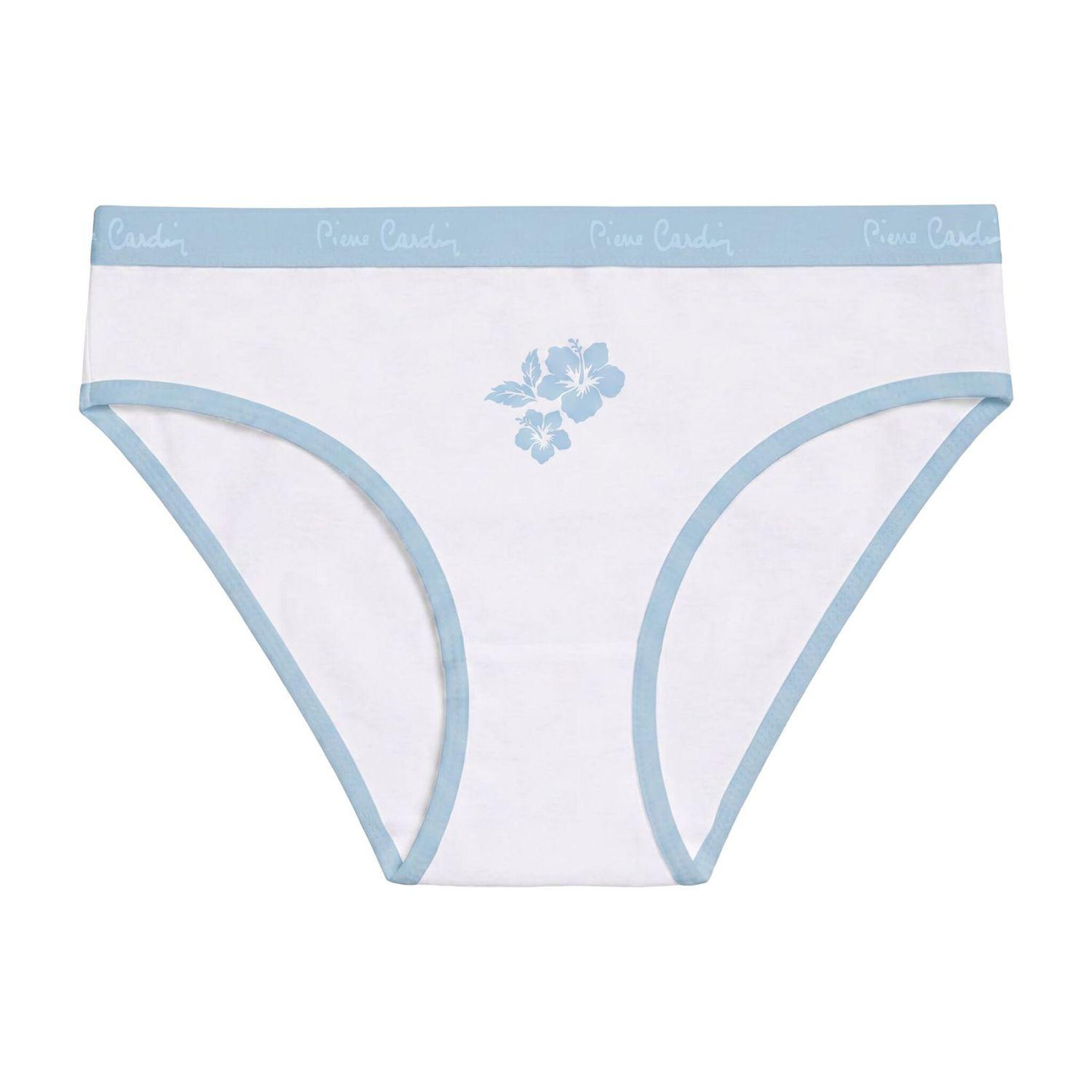 Voir la diapositive 4 : PIERRE CARDIN Lot de 3 slips femme  en coton uni et imprimé ceinture fine 2cm pck1