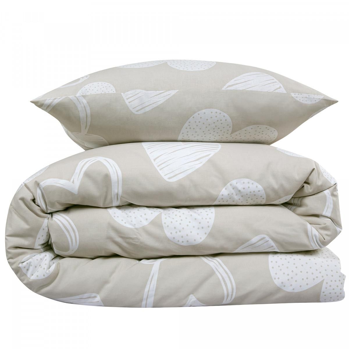 FUTURE HOME Parure de lit en coton motif cœurs