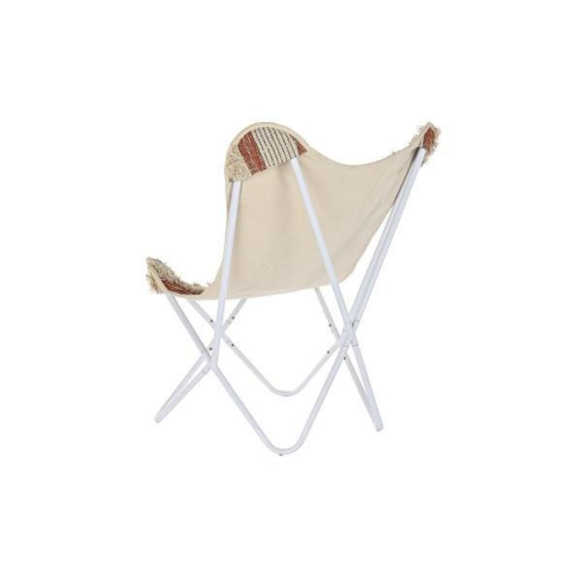 MARKET24 Chaise de jardin DKD Home Decor Blanc Orange Fer 74 x 65 x 90 cm
