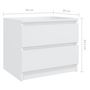 Voir la diapositive 6 : VIDAXL Tables de chevet 2 pcs Blanc 50x39x43,5 cm Agglomere