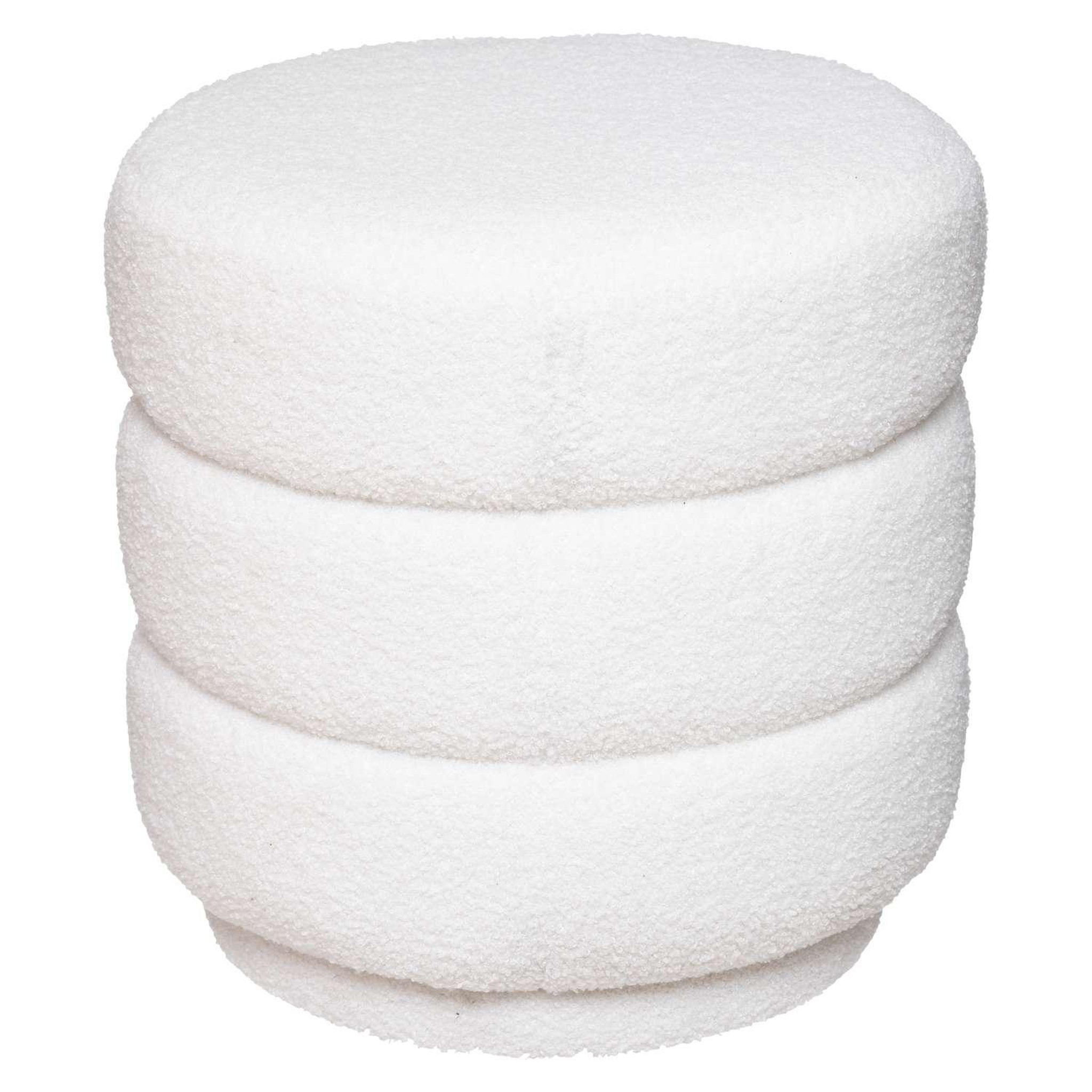 ATMOSPHERA Pouf en bouclette kemi - blanc