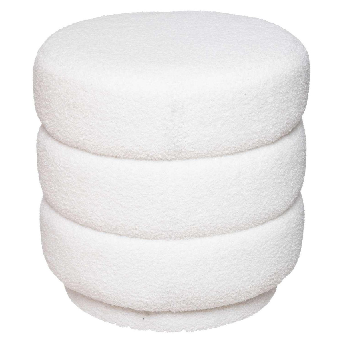 ATMOSPHERA Pouf en bouclette KEMI - Blanc