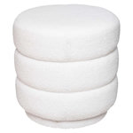 ATMOSPHERA Pouf en bouclette KEMI - Blanc