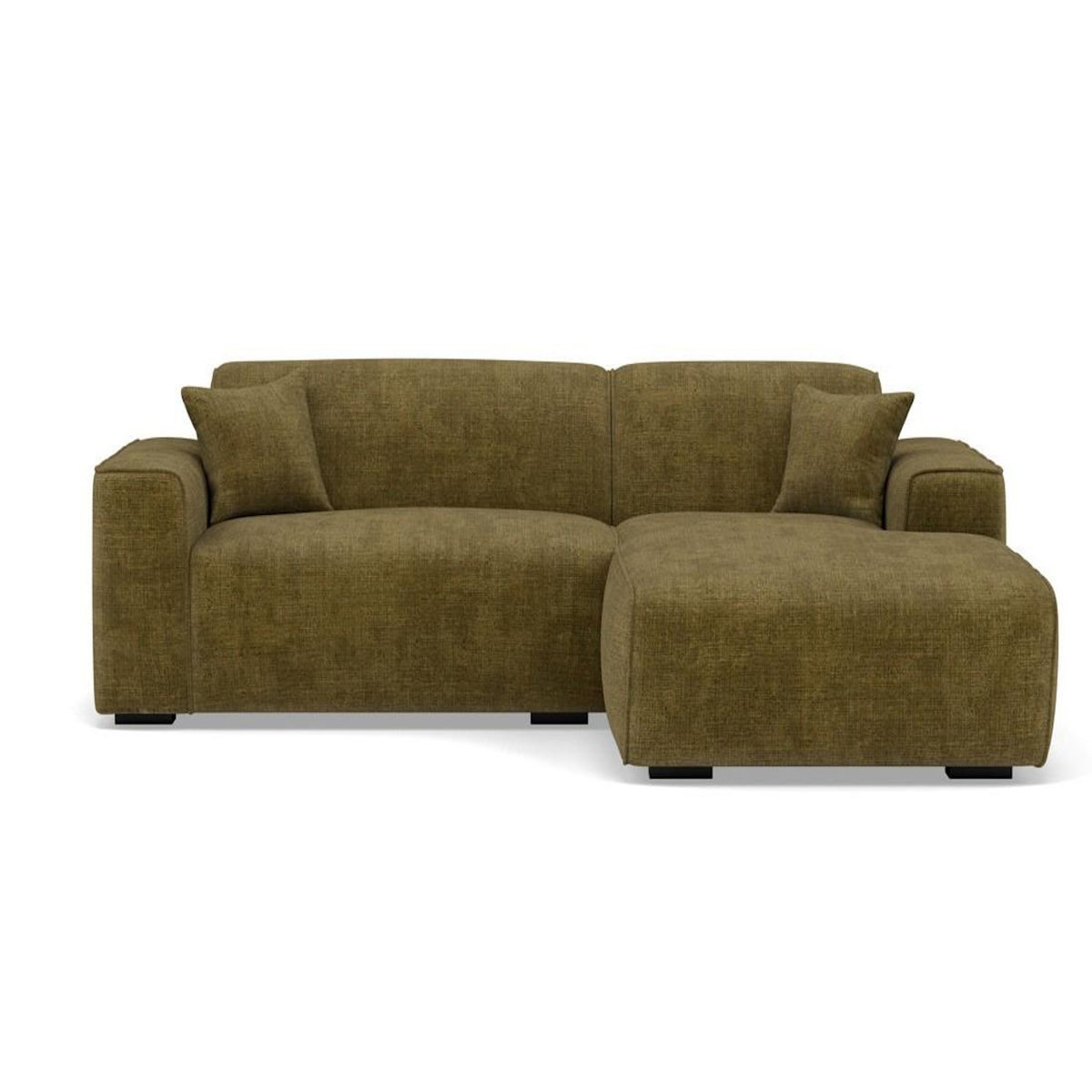 LISA DESIGN Lison - canapé d'angle droit 4 places en velours texturé