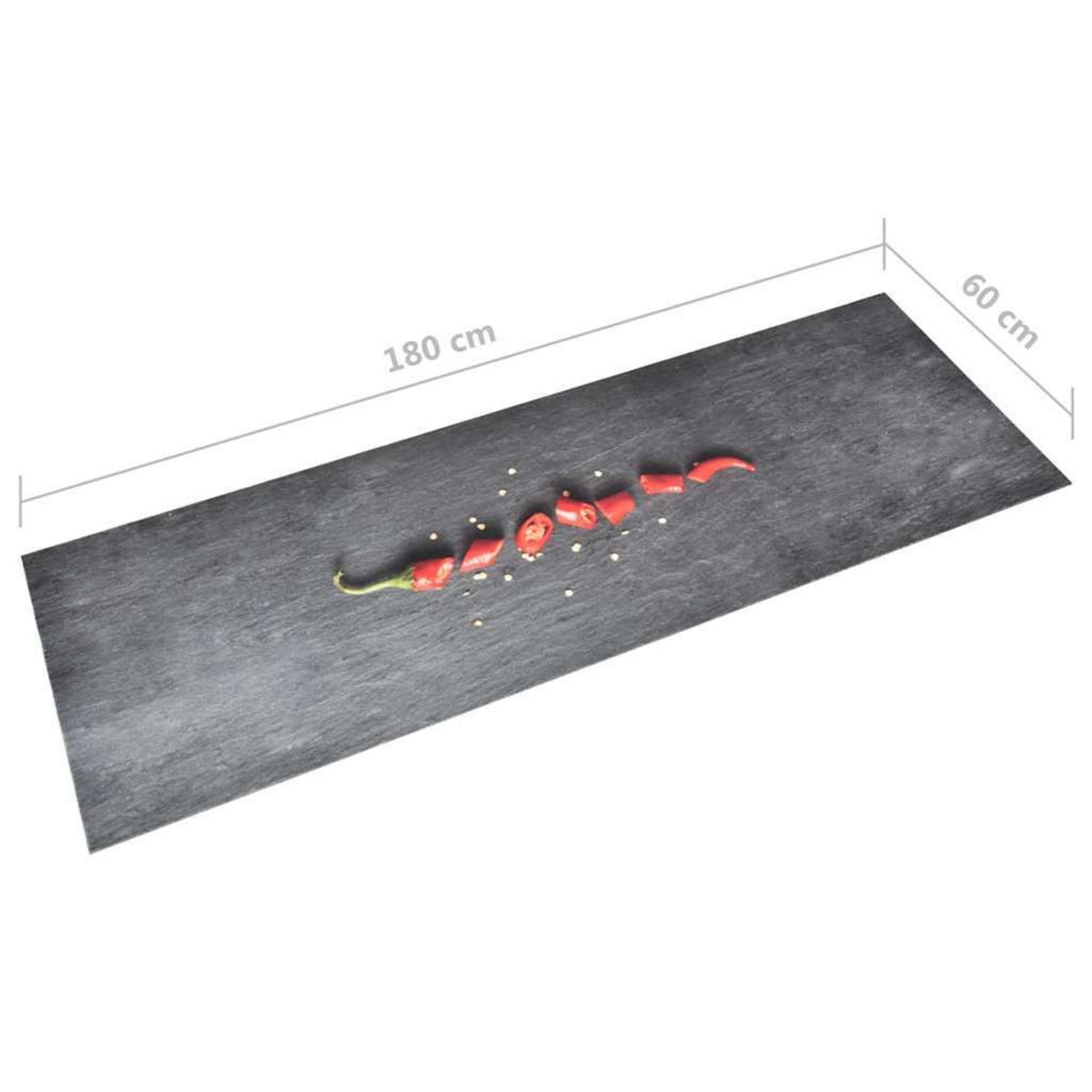 VIDAXL Tapis de cuisine lavable Poivre 60x180 cm