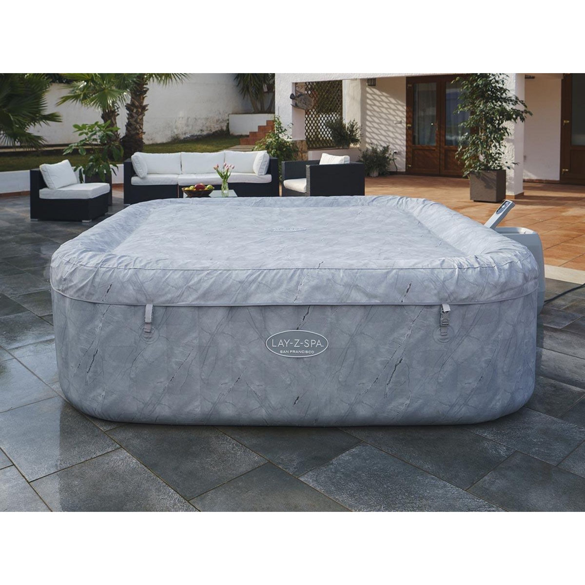 BESTWAY Spa gonflable Lay-Z-Spa San Francisco carré Hydrojet 5/7 places - Bestway