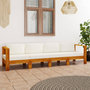 Voir la diapositive 1 : VIDAXL Canape de jardin 4 places et coussins blanc creme Bois d'acacia