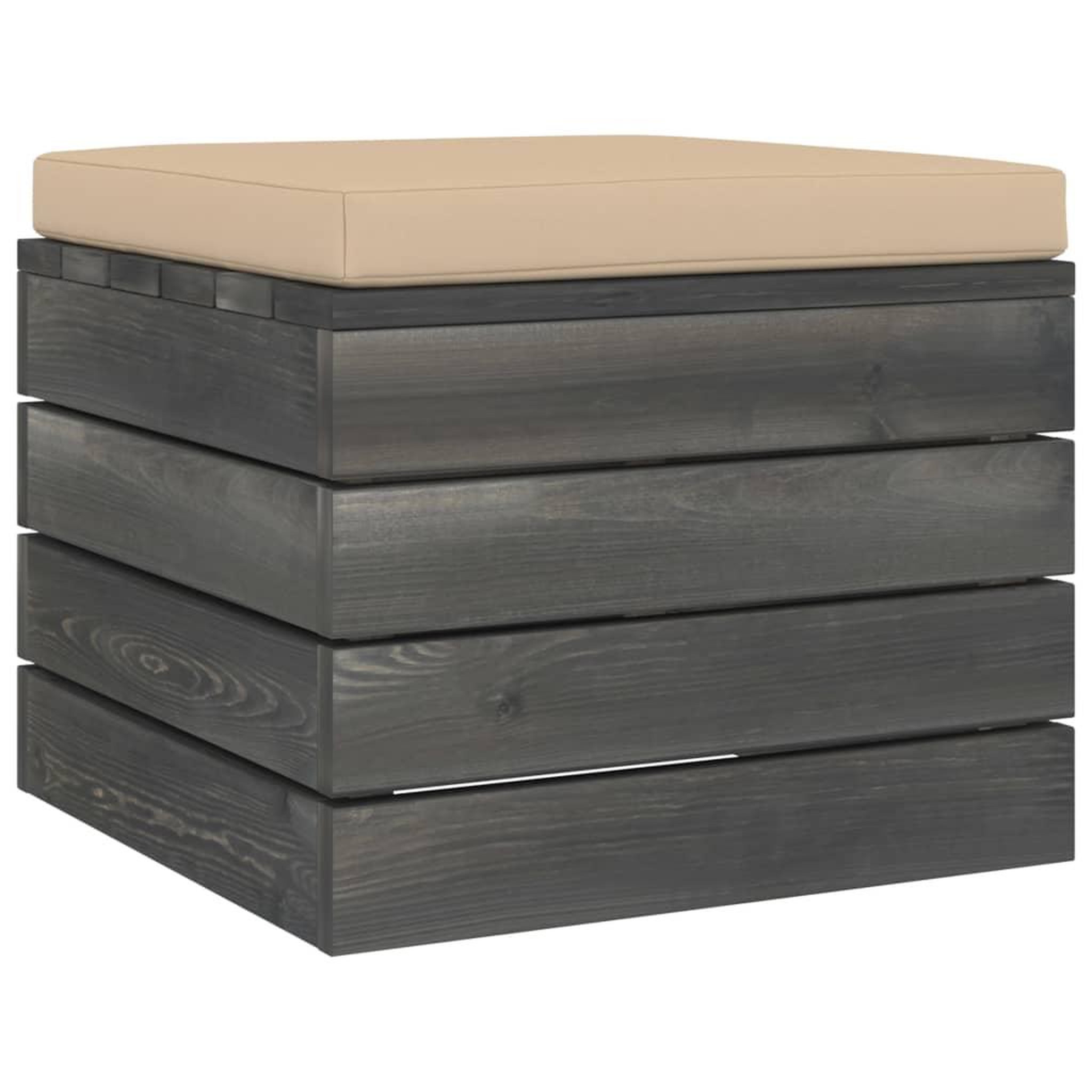 Voir la diapositive 2 : VIDAXL Repose-pied palette de jardin avec coussin Bois de pin