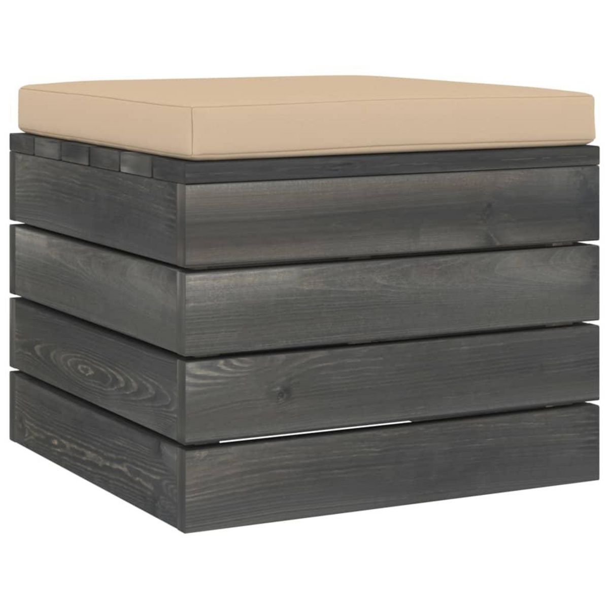 VIDAXL Repose-pied palette de jardin avec coussin Bois de pin