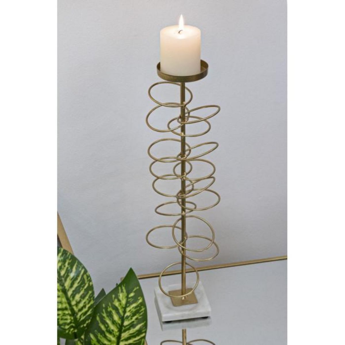 Paris Prix Bougeoir Design en Métal  Rings  50cm Or