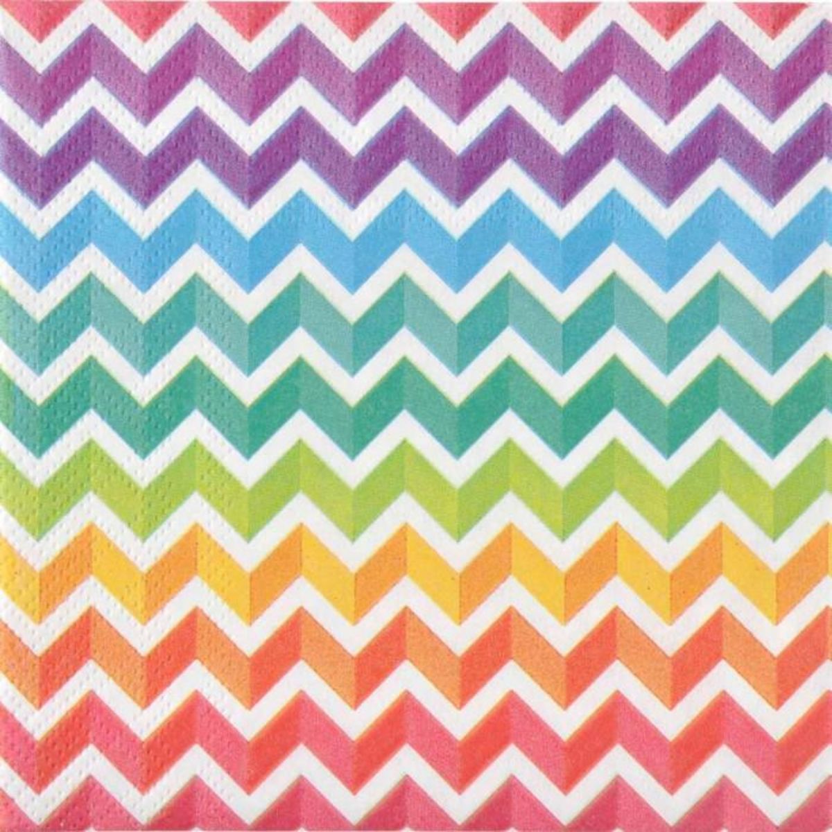 Paris Prix Lot de 20 Serviettes en Papier  Chevron  33x33cm Multicolore