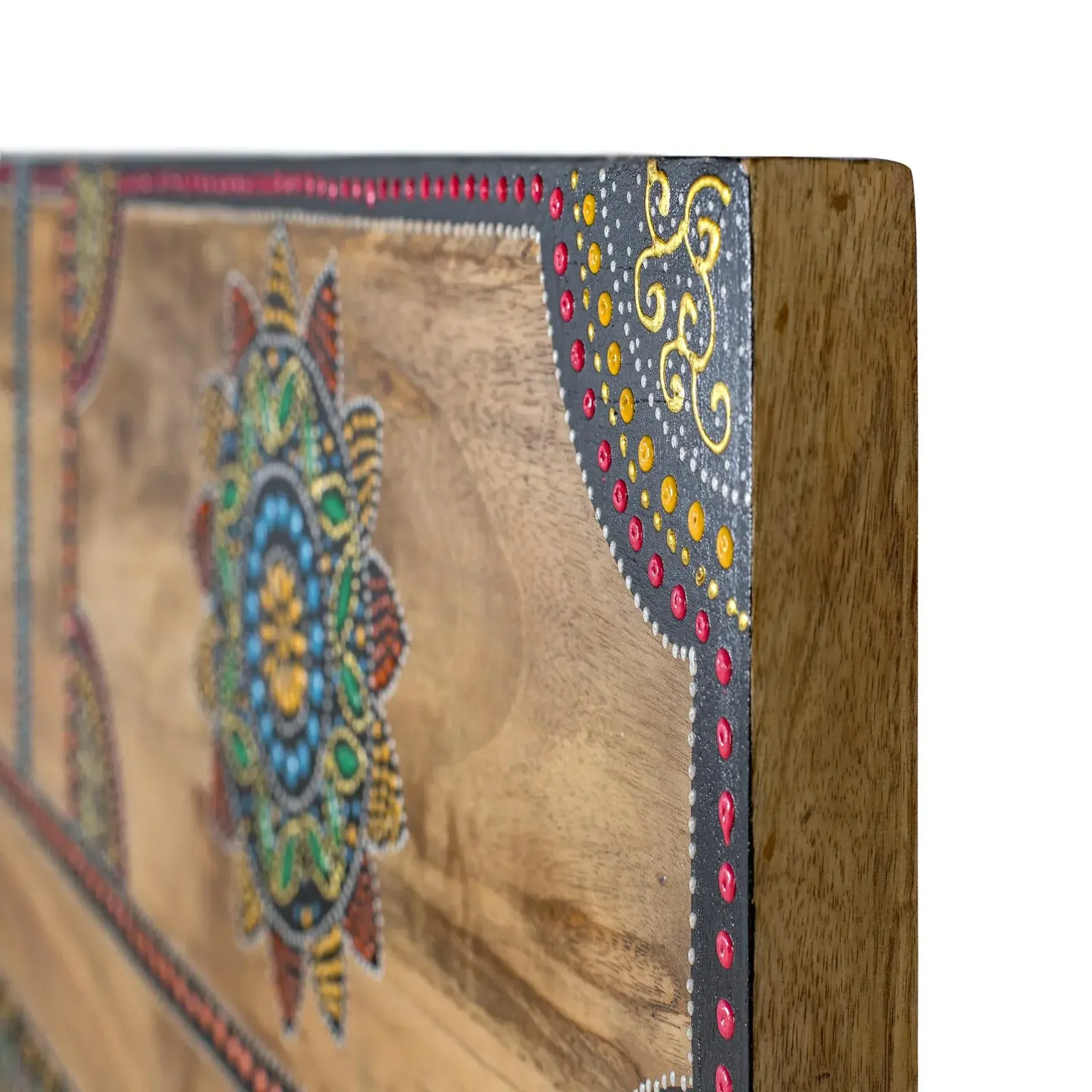Voir la diapositive 2 : GINER Y COLOMER SL Tête de lit en bois de manguier massif 168 cm style boho ethnique