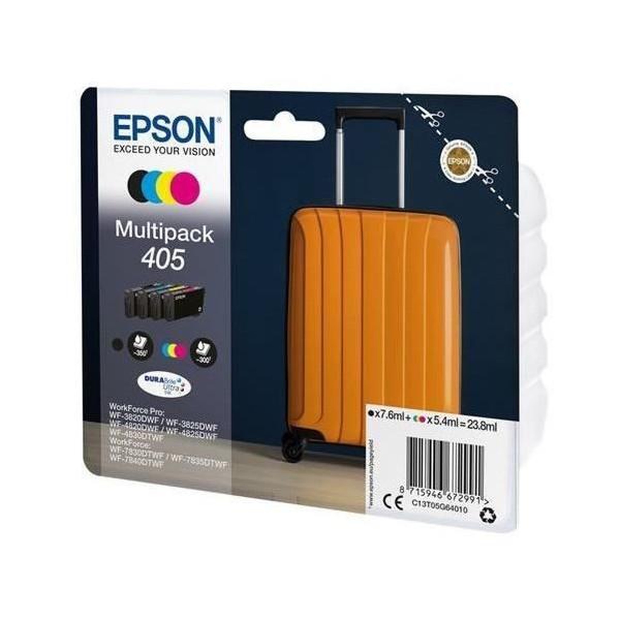 Voir la diapositive 2 : Epson Cartouche d'encre pack multipack 4 originales 405 (noir + 3 couleurs) - c13t05b64010