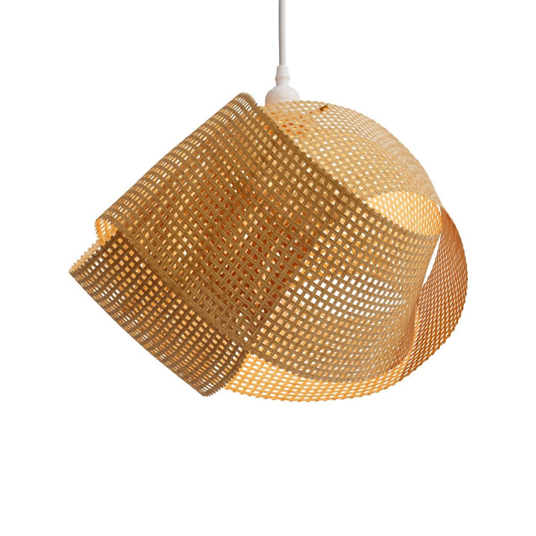 Voir la diapositive 5 : MAISON PAVANE Suspension en bambou naturel et métal d40 cm-orta