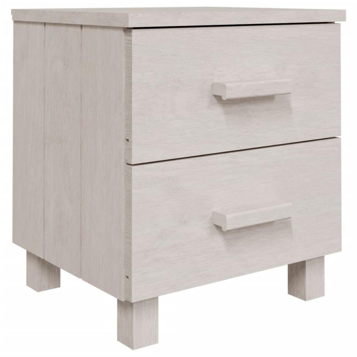 VIDAXL Tables de chevet HAMAR 2 pcs Blanc 40x35x44,5 cm Bois massif