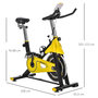 Voir la diapositive 3 : HOMCOM Vélo d'appartement vélo biking cardio écran LCD multifonctions selle guidon réglables acier noir jaune