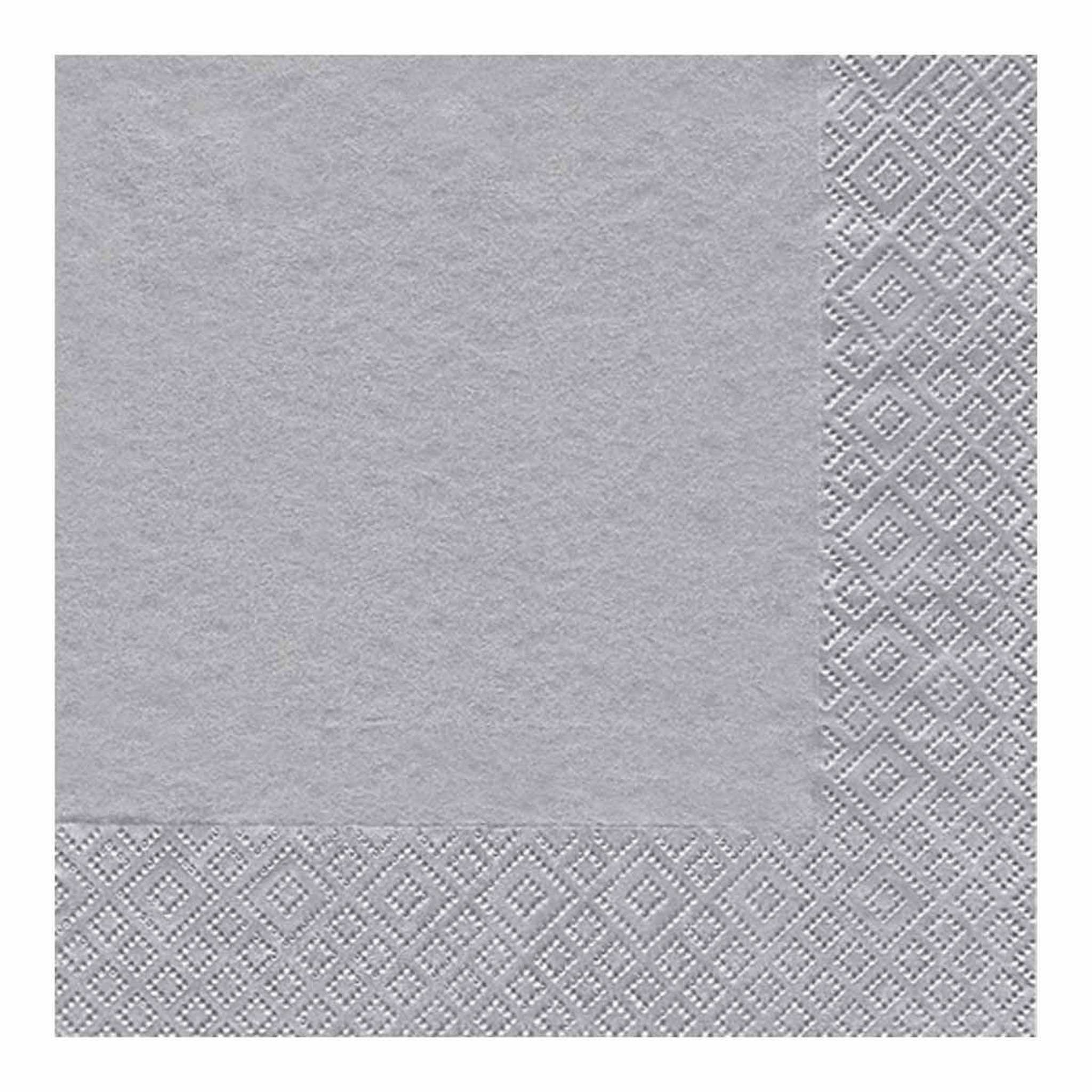 Voir la diapositive 1 : HOMEA Lot de 20 serviettes en papier  cocktail  33x33cm argent